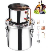 Vevor - Alcohol Still, 3 Gal / 11.4 l Stainless Steel Water Alcohol Distiller with Copper Coil, Home Brewing Refining Fermentation Kit with