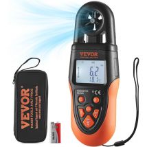 Vevor - Anemometre Portable -10 °C a 60 °C Mesure Vitesse du Vent, Temperature du Vent, Flux deAir, Refroidissement Eolien, Anemometre Numerique avec
