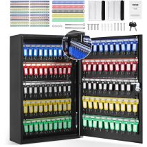 Vevor Armoire a Cles 200 Crochets Boite a Cles Murale en Acier 38x13,8x55 cm Placard a Cles avec Porte-Cles Serrure a Cle avec 200 Etiquettes 2 Cles