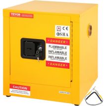 Armoire de Securite 43x43x46 cm Armoire Anti-Feu Jaune 50 l Armoire Coupe-Feu en Acier Lamine a Froid avec Porte pour Stocker Deposer Alcool Colle
