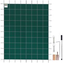 Bache Piscine Rectangulaire 5,5x10,4m Couverture Protection Piscine pp contre Debris Neige Protege Piscine Maille Serree Ressort Inox Boulon Sol