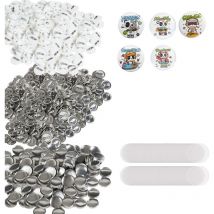 Mophorn - vevor Badge Personnalise 25 mm 500 Kits de Consommables Badges a Epingles Fournitures pour la Fabrication de Badge Rond avec Couvercle Fond