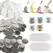 Mophorn - vevor Badge Personnalise 75 mm 200 Kits de Consommables Badges a Epingles Fournitures pour la Fabrication de Badge Rond avec Couvercle Fond