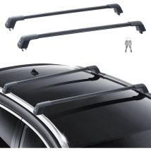 Barre transversale de toit universelle, 122,8 cm max., barre superieure de voiture en aluminium, pour rails lateraux rainures sans espace, reglable
