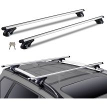 Barres transversales de toit universelles, 132 cm, barre superieure de voiture en aluminium, compatible avec les rails lateraux sureleves, reglable