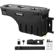 Vevor - Boite de Rangement pour Lit de Camion 34kg Ramasseur Arriere Boite a Outils pour Ranger Noir 25L Remorque de Boite de Stockage pour Ameliorer