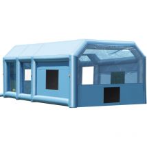 Cabine de Peinture Gonflable 8,5x4,8x3,3 m, Tente Peinture Gonflable Automobile avec Souffleurs Puissants 950 w + 750 w et Systeme de Filtration,