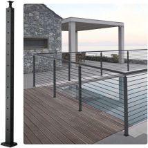 Vevor - Cable Railing Post, 42' x 1' x 2' Steel L-Shaped Hole Corner Railing Post, 12 Pre-Drilled Holes, SUS304 Stainless Steel Cable Rail Post with