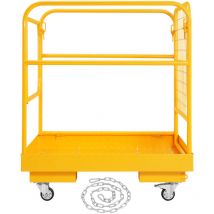 Mophorn Cage de securite pour chariot elevateur Capacite de charge de 1 200 lb Plateforme de travail pliable de 36 x 36 pouces avec roues pivotantes