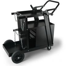 Carrello per Saldatura 2 Ripiani con 4 Cassetti per Trasporto Saldatrice con Ruote Carico Massimo 100-120 kg Carrello per Attrezzatura di Saldatura