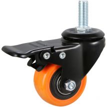 Caster Wheels, 2 inch, Set of 4, 110 lbs Load Capacity, Threaded Stem Casters with Security Dual Locking Brake, Heavy Duty Industrial Casters, No