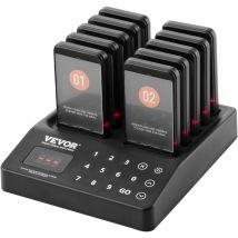 Vevor Cercapersone per Ristorante, Segnale Coda Wireless con Portata 400 m, Cercapersone per Chiamata Ospite con Vibrazione e Lampeggiante, 10