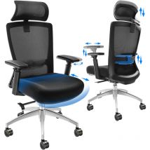 Vevor Chaise de Bureau Ergonomique avec Support Lombaire Appui-Tete Accoudoirs Reglables Fauteuil de Bureau Inclinable Large Siege Coulissant