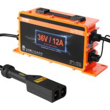 Chargeur de batterie pour voiturette de golf 36 v, chargeur de batterie intelligent avec prise de style d, 12 a, compatible avec batteries au plomb