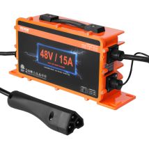 Chargeur de batterie pour voiturette de golf 48 v, chargeur batterie intelligent avec prise rxv, 15 a, compatible avec batteries au plomb agm/gel/efb
