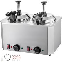 1300W Chauffe-Chocolat Electrique Fudge Chaud Nacho Fromage Distributeur de Chocolat Siphon de Cuisine Pot de Rechauffeur de Chocolat avec Pompe