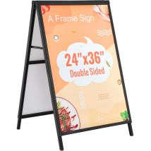 Chevalet Stop-Trottoir Affichage Double-Face 91x61 cm Porte-Affiche Stop Trottoir en Acier Panneau Publicitaire Trottoir Pliable et Portable Etanche