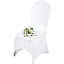 Couverture Housses de Chaise Mariage 50 Pieces Housse de Chaise Blanche Housse de Chaise Banquet pour Chaises sans Bras Polyester et elasthanne