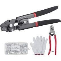 Mophorn - vevor Crimpzange Kabelschuhzange 0,1-2,2 mm, Drahtseil-Crimpzange, Angeldraht-Crimpzange mit 160 Aluminiumhülsen Drahtseil Crimpzange Set,