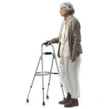 Deambulateur compact Hemi, deambulateur reglable a un bras pour personnes agees, 6 reglages de hauteur, cadre en aluminium leger Support de mobilite