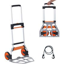 Mophorn - vevor Diable Pliant Charge 125 kg Diable de Demenagement de Manutention en Aluminium Diable Convertible Resistant avec Roues Caoutchouc