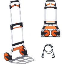 Mophorn - vevor Diable Pliant Charge 140 kg Diable de Demenagement de Manutention en Aluminium Diable Convertible Resistant avec Roues Caoutchouc