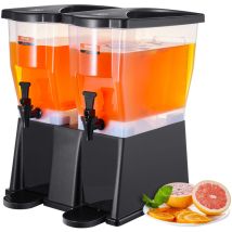 Distributeur de boissons, 3 gallons x 2 distributeurs de boissons pour les fetes, avec couvercle a support, distributeur de l'eau de jus de limonade