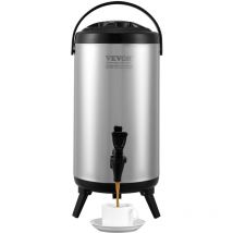 Vevor Distributeur de Boissons Isotherme 9,2L Distributeur d'Eau Chaude et Froide Non Electrique Inox Alimentaire Conservation 4-6H Conteneur
