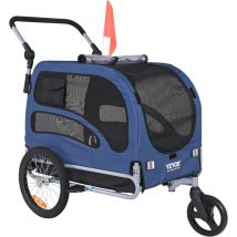 Vevor - Dog Bike Trailer, Supports up to 100 lbs, 2-in-1 Pet Stroller Cart Bicycle Carrier, Easy Folding Cart Frame with Quick Release Wheels,