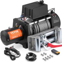 Vevor - Elektrische Seilwinde, 18.000 lb, 12 v dc LKW-Winde mit Φ7/16 Zoll x 85 Fuß Stahlkabel-Rollenführung, kabellose und kabelgebundene
