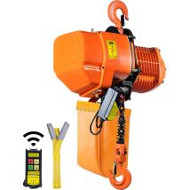 Vevor - Elektrischer Kettenzug, 2000 kg Tragkraft, 6 m Hubhöhe, 6,6 m/min Geschwindigkeit, 230 v, dreiphasiger Brückenkran mit G100-Kette, 100 m