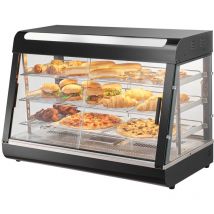 Espositore Scaldavivande Commerciale 3 Ripiani 1500W con Luce, Ripiano Regolabile, Display della Temperatura, Riscaldamento a Vapore da 30 °C a 85 °C,