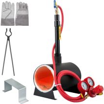 Forge a Gaz Propane 9 l Four de Fusion Portable, Forge Ouverte Ovale avec 1 Bruleur, 76,8 kW·h Chaleur Rapide Max. Temperature 1350 °C Operation
