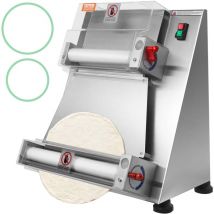 Vevor Formeuse a Pizzas 3 a 15 pouces Presse a Pate Electrique Commerciale 260 Feuilles par Heure Laminoir a Pate a Pizza en Inox Epaisseur Reglable