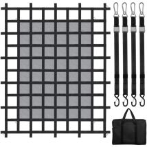 Vevor - Frachtnetz, 183 x 145 cm, LKW-Ladeflächennetz, 4 verstellbare Gurte mit Karabinern & S-Haken, Transportnetz verschleißfest & wetterfest,