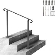 Vevor - Garde-Corps Rampe Escalier Main Courante en Fer Forge Balustrade Rambarde 2 Marches Hauteur Max de Marches 60 cm Distance entre Poteaux 88,5