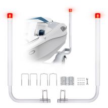 VEVOR Guide con Tubo PVC per Rimorchio per Barca 117,5cm Larghezza Regolabile 30cm Guida di Lancio per Imbarcazioni in Acciaio Galvanizzato PVC LED