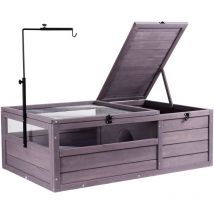 Habitat pour tortues,maison en bois pour tortues deinterieur et deexterieur,enclos pour tortues avec support de lampe reglable,enclos pour reptiles a