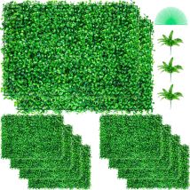 Panneaux de Buis Artificiels 24X 16pouce Haie Artificielle Realiste 10pcs Protection uv Panneaux Muraux de Haie de Buis Construction Solide Frais