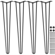 Vevor - Hairpin Table Legs 30 inch Black Set of 4 Desk Legs Each 220lbs Capacity Hairpin Desk Legs 3 Rods for Bench Desk Dining End Table Chairs