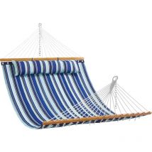 Mophorn - vevor Hamac double en tissu matelasse capacite charge 217 kg hamac double 3,7 m avec barres deecartement bois dur pour 2 personnes avec
