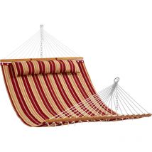 Mophorn - vevor Hamac double en tissu matelasse hamac double 3,1 m avec barres deecartement bois dur, hamac matelasse pour 2 personnes avec oreiller