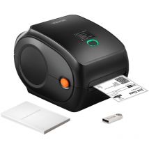 VEVOR Imprimante Etiquettes Thermique Direct 4x6 Code Barre USB Bluetooth 150 mm/s 300 dpi pour Colis Expedition Compatible Amazon/eBay/Etsy/UPS