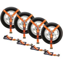 Vevor Kit Cinghie di Ancoraggio per Auto, Cinghie per Pneumatici 2' x 120', Carico di Lavoro 5512 lbs, Resistenza alla Rottura 11023 lbs, per atv,