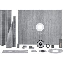 VEVOR Kit Cordolo Doccia 1219 x 1524 mm Kit Piatto Doccia con Flangia Centrale da 50,8 mm Membrana Impermeabile, Griglia in Acciaio Inossidabile e