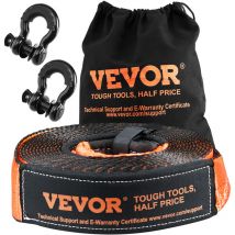 VEVOR Kit de recuperation tout-terrain 7,6x914,4 cm sangle de remorquage en polyester capacite 13608 kg manilles a anneau D 20000 kg sac de rangement