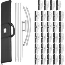 Vevor Kit Mat de Drapeau, 30 Kits x 6pcs 4,3m Mat de Drapeau Plume, Installation Facile Kit de Poteau et Piquet pour Drapeau, Sac Portable Hampe