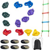 Kit Ninja per Arrampicarsi sugli Alberi, 6 Cinghie a Cricchetto, Arrampicata sugli Alberi 12 Prese per Arrampicata sugli Alberi, 1 Scala da