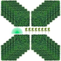 Vevor - Künstliche Pflanzenwand 24 Stk. 20 x 20 Zoll, Sichtschutz Hecke Künstlich Grün, Künstliche Buchsbaumplatte pe, Sichtschutz Kunstpflanzen 50 x
