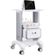 Vevor - Laborwagen mit 2 Ebenen, Laborwagen mit 1 Schublade und 1 oberem Tablett, mobiler medizinischer Wagen aus ABS-Material, Laborrollwagen mit 4